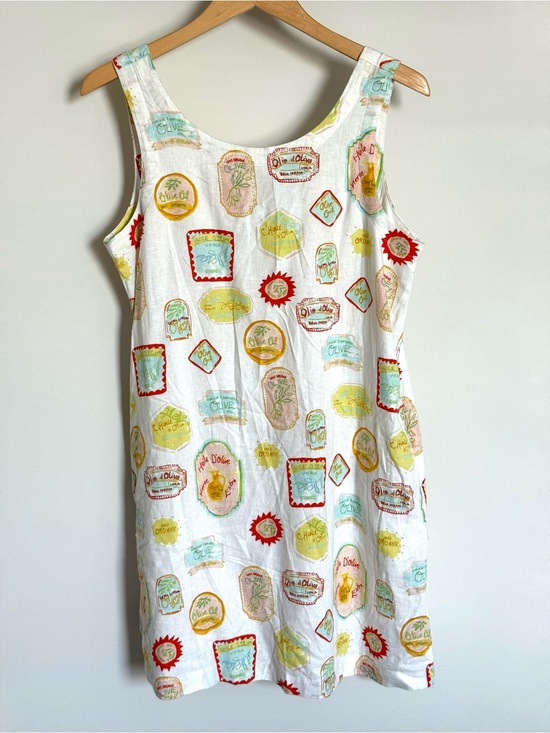 Cynthia Rowley Dresses & Skirts - Cynthia Rowley Olive Oil Party Linen Blend Mini Shift Dress White Pockets Medium